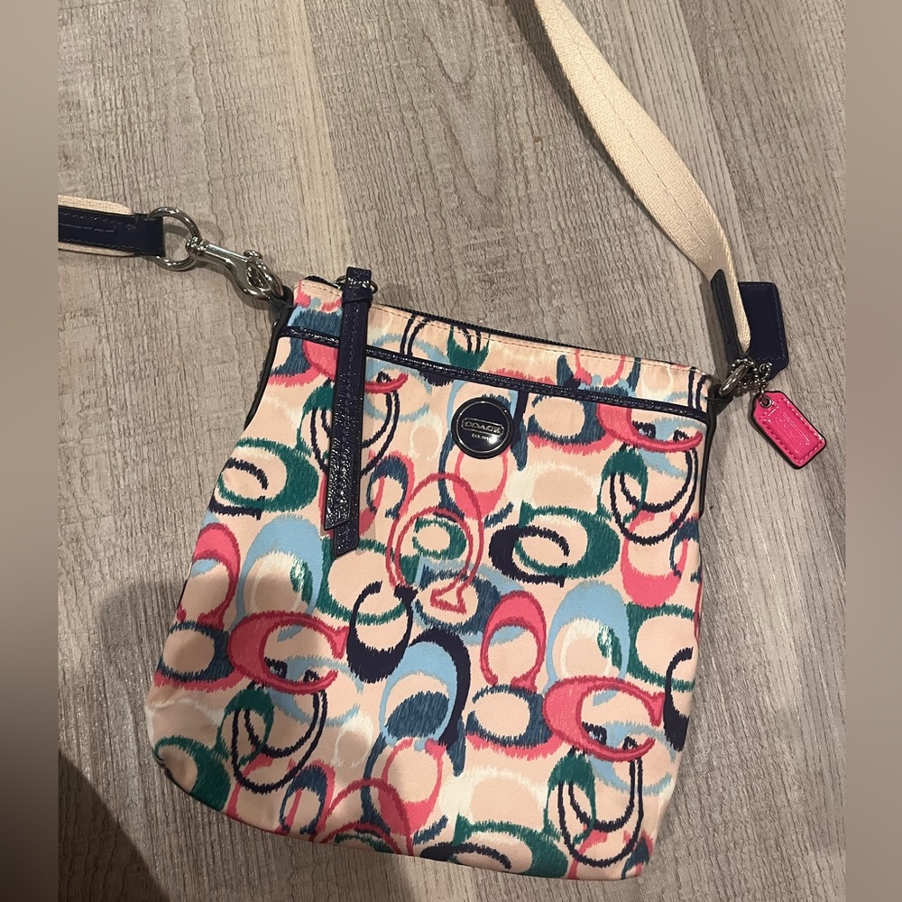 Vintage Coach Ikat Scribble Signature Crossbody Shoulder Strap Bag Purse - Picture 6 of 10